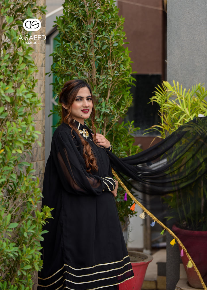 AS Black Gharara Dress