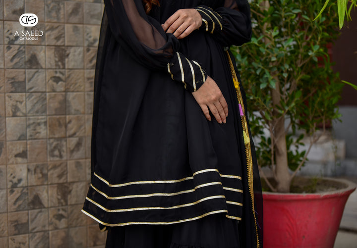 AS Black Gharara Dress