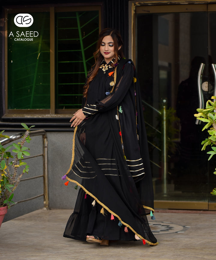 AS Black Gharara Dress