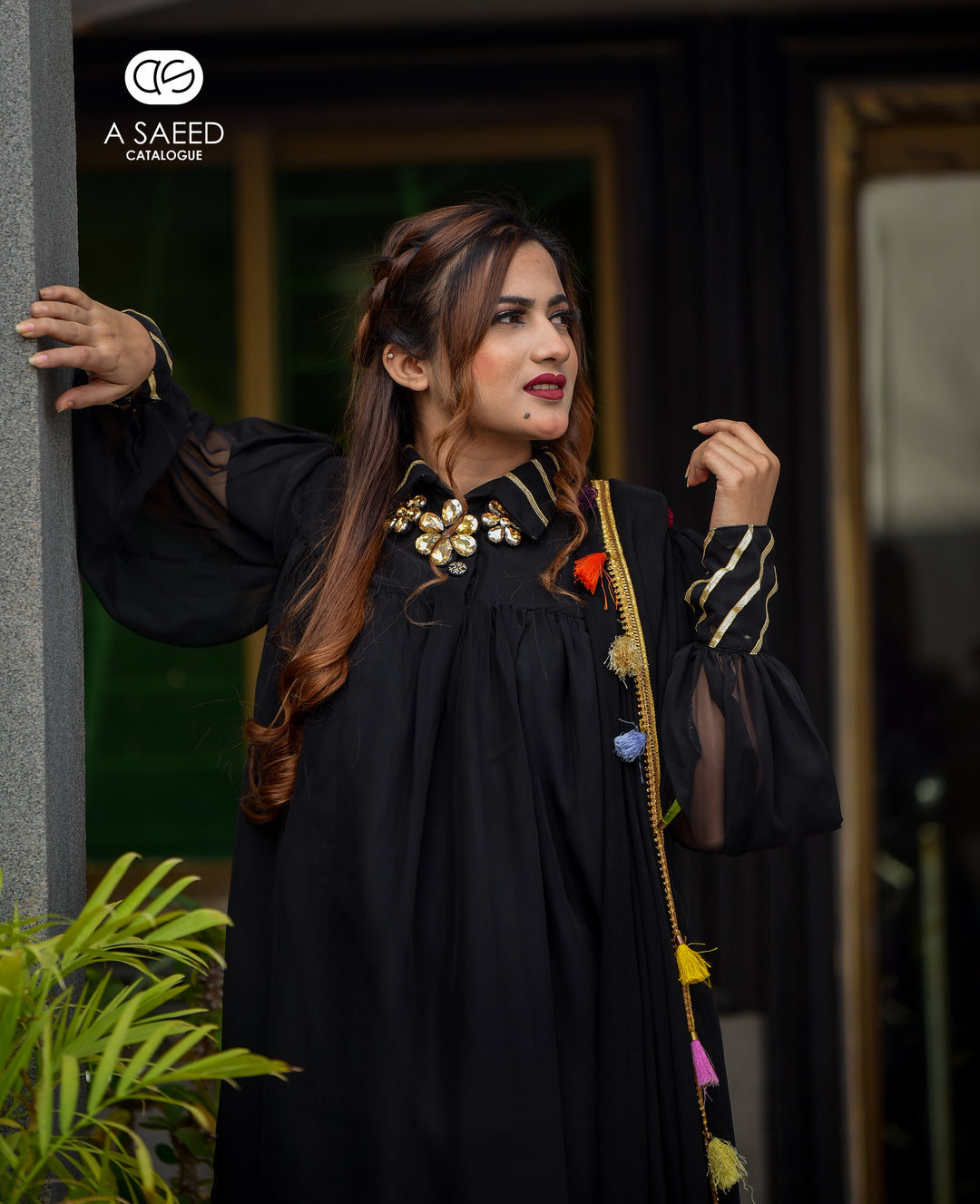 AS Black Gharara Dress