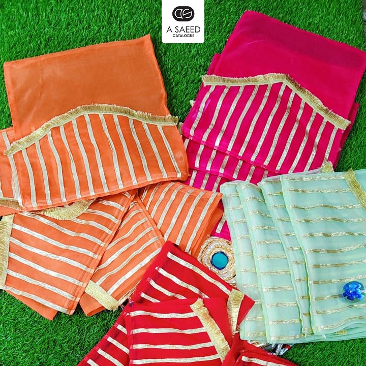 Organza Bag with Gota Lace Embellishment - Flip Style - Multicolor