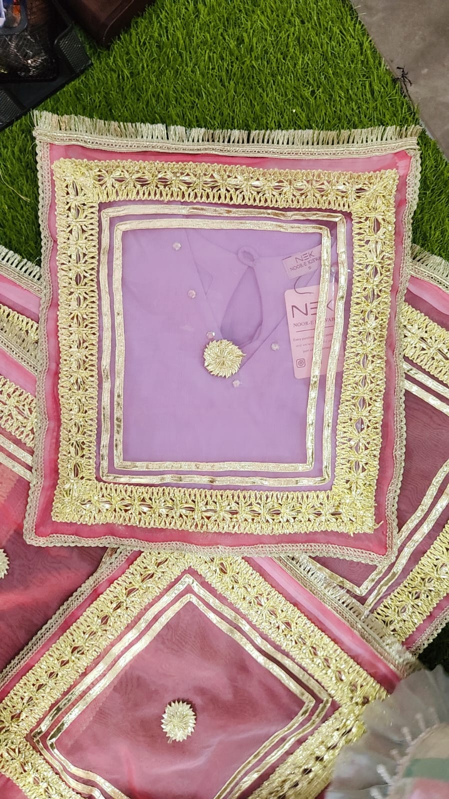 Bridal Bari Bags With Gota Work - Multicolor