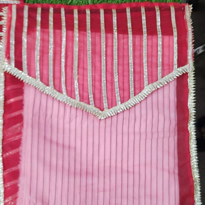Organza Bag with Gota Lace Embellishment - Flip Style - Multicolor