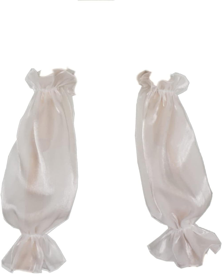 Detachable Sleeve for Wedding Dress Spandex Cuff Silky Organza Puff Sleeve Ivory