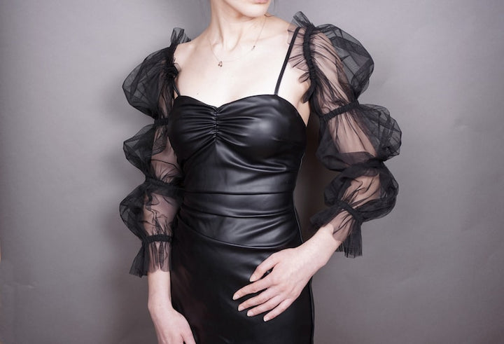 Elegant big sleeves, julliet puffs, bridal Glamour, Removable Sleeves, Bicep Wedding Sleeves, tulle flounces, Halloween, prom, burgundy