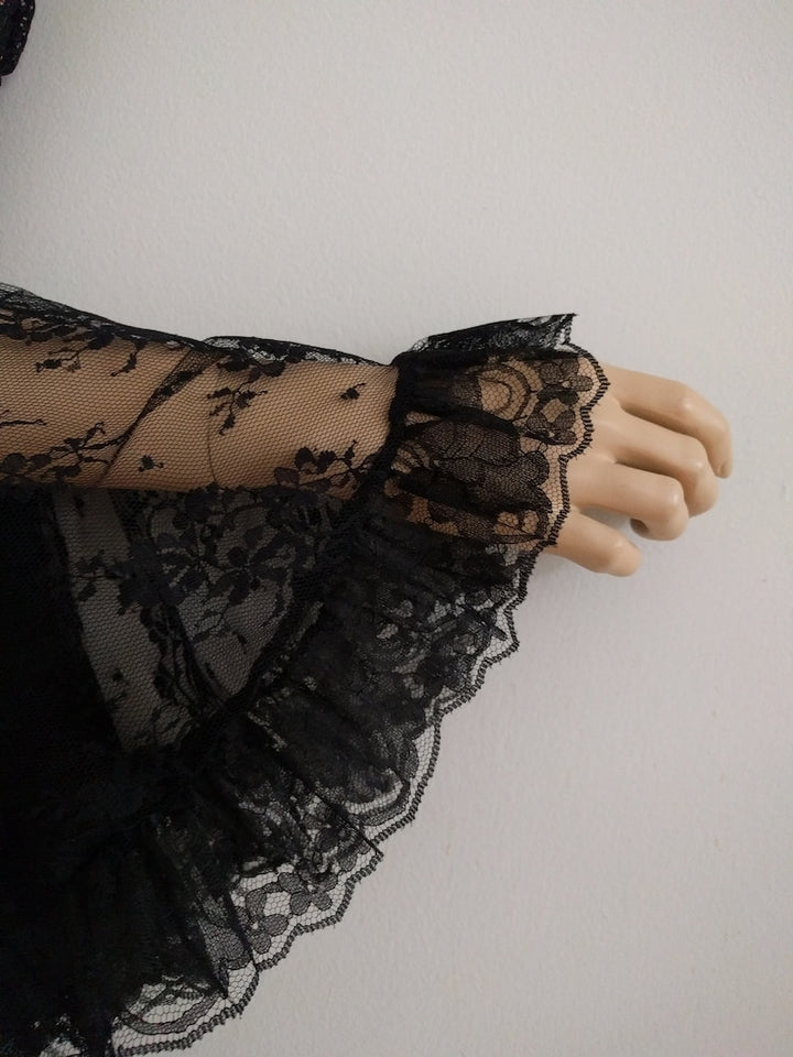Asaeed Detachable Black Sleeves -Black Lace Long Sleeves,