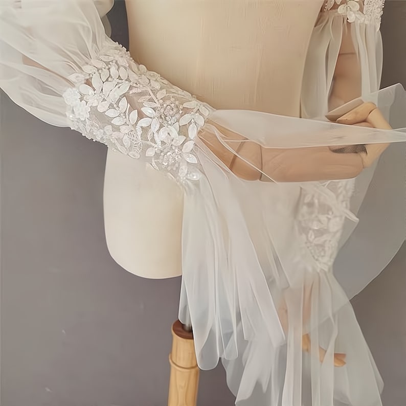 Lace Pleats Wedding Sleeves, Detachable Wedding Sleeves, Bridal Dress Sleeves, Personalized Wedding Sleeve, Wedding Dress Decor