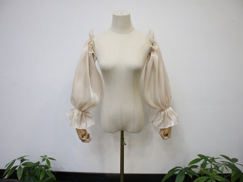 Detachable Long Wedding Dress Sleeves, Elastic Dress Sleeves, Champagne off Shoulder Sleeves, Custom Wedding Sleeves, Bridal Accessory,23.4"