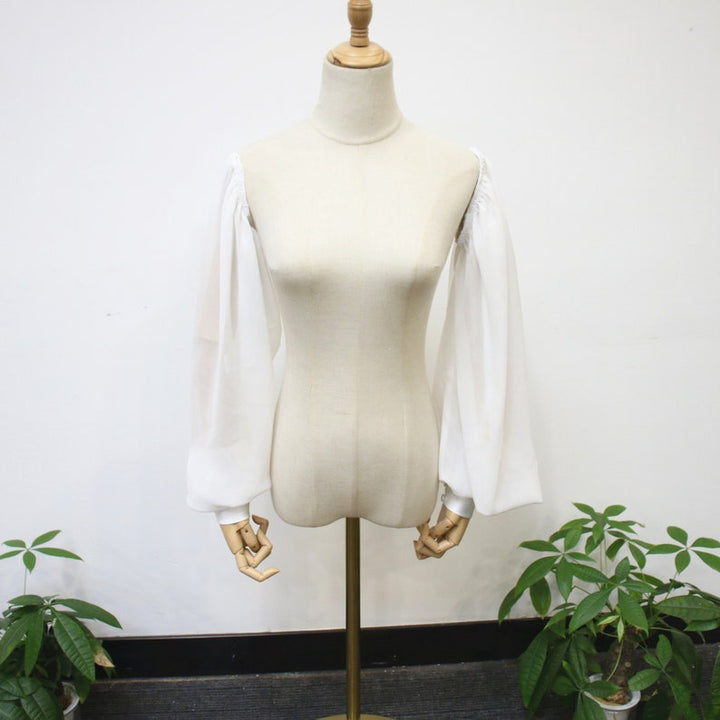 Long Black Chiffon Sleeves for Wedding Dress, Detachable Satin Cuff Button Sleeves, Fairy Bridal Sleeves, Removable Sleeve, Bridal Accessory