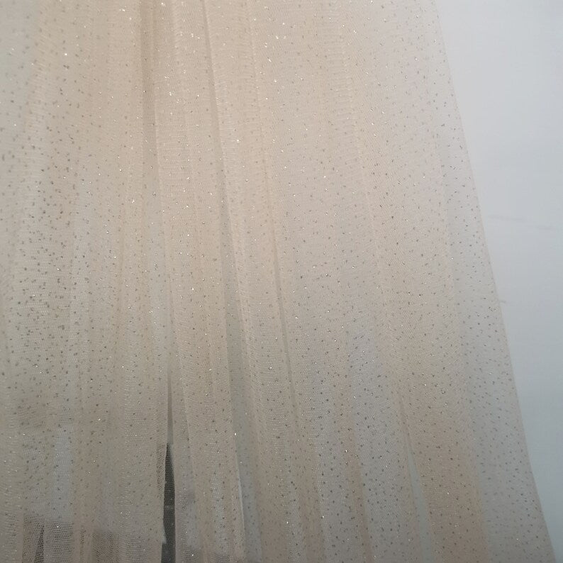 Sparkly Gold Sequin Shoulder Wing, Champagne Tulle Cape Veil, Detachable Bridal Wings, Starry Cape Veil, Shoulder Veil, Festival Party Veil