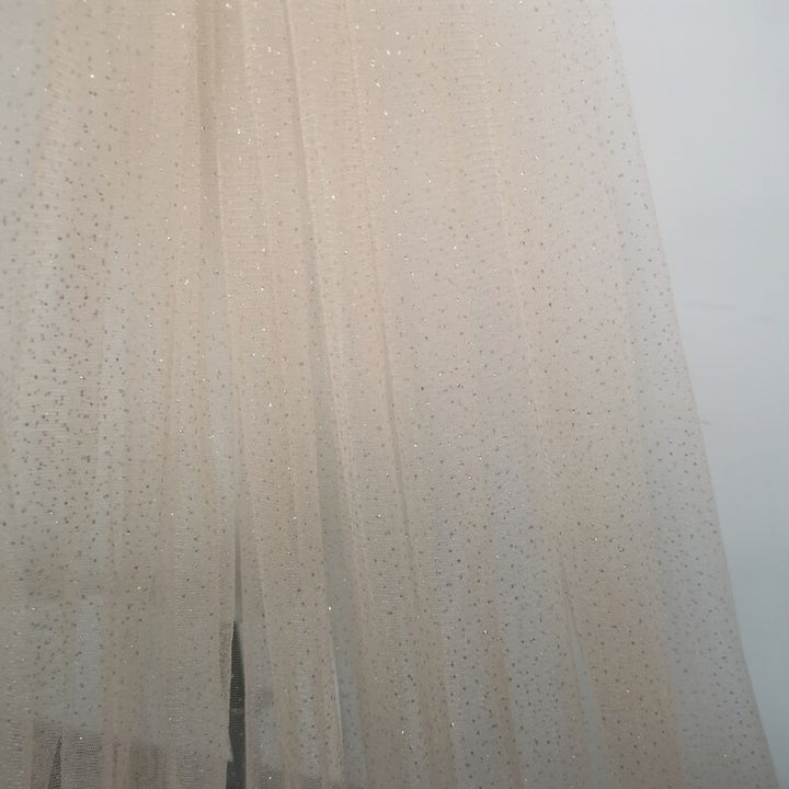 Sparkly Gold Sequin Shoulder Wing, Champagne Tulle Cape Veil, Detachable Bridal Wings, Starry Cape Veil, Shoulder Veil, Festival Party Veil