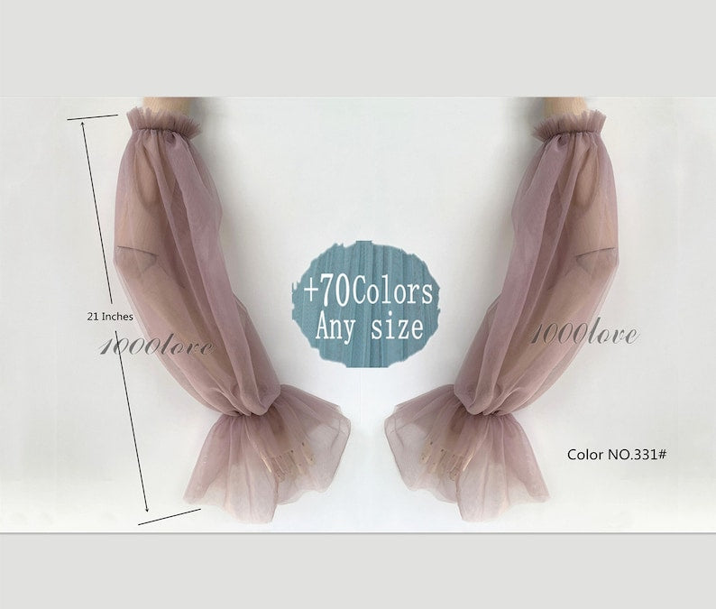 Puff sleeves ,wedding skirt accessories,elegant sleeves,  one pair of sleeves,removable sleeves,  tulle sleeve ,photoshoot