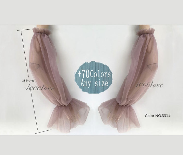 Puff sleeves ,wedding skirt accessories,elegant sleeves,  one pair of sleeves,removable sleeves,  tulle sleeve ,photoshoot