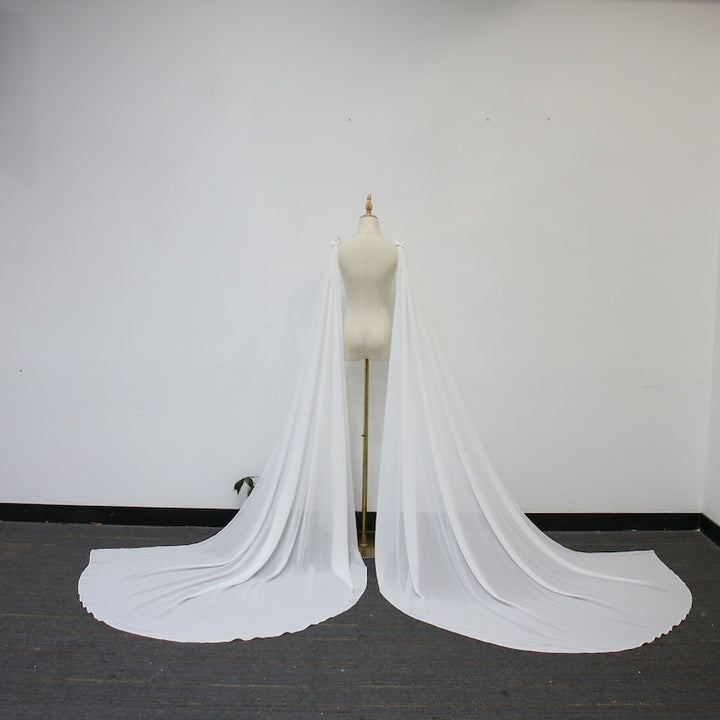 Detachable Ivory Chiffon Bridal Wings, Butterfly Wedding Shoulder Wing, Minimalist Wedding Cape, Long Elegant Wedding Wing, Beach Cape Veil