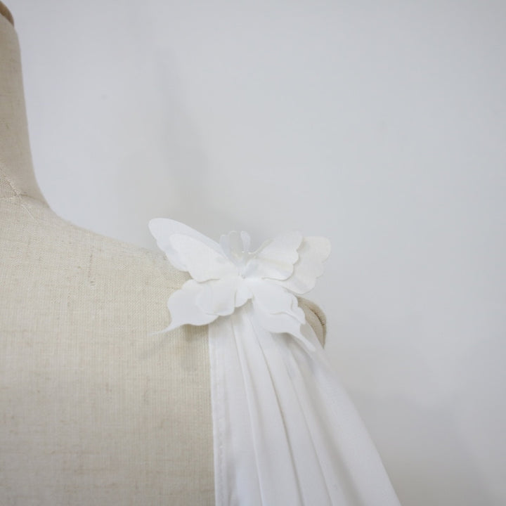 Detachable Ivory Chiffon Bridal Wings, Butterfly Wedding Shoulder Wing, Minimalist Wedding Cape, Long Elegant Wedding Wing, Beach Cape Veil